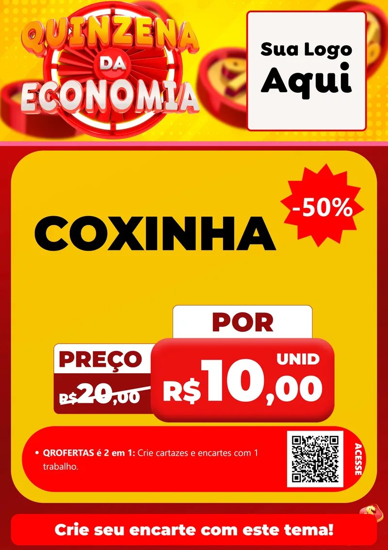 Modelo de Cartaz para Cartaz A4 Vertical com o tema Quinzena Da Economia para Salgadaria