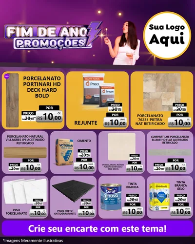 Modelo de Rede Social para Feed Instagram com o tema Fim de Ano Promoções para Pisos e revestimentos