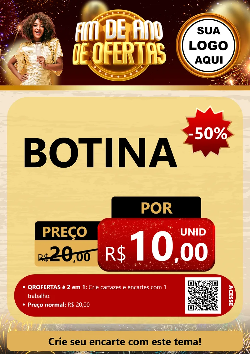 Modelo de Cartaz para Cartaz A4 Vertical com o tema Fim de Ano de Ofertas para Agropecuária