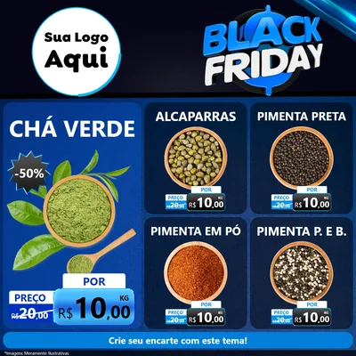 Modelo de Rede Social para Feed Facebook com o tema Black Friday para Produtos Naturais