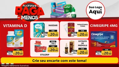 Modelo de TV para TV Horizontal com o tema Aqui você paga menos para Farmácia