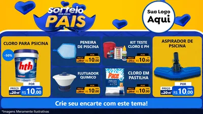 Modelo de TV para TV Horizontal com o tema Sorteio Dia dos Pais para Produtos para Piscina