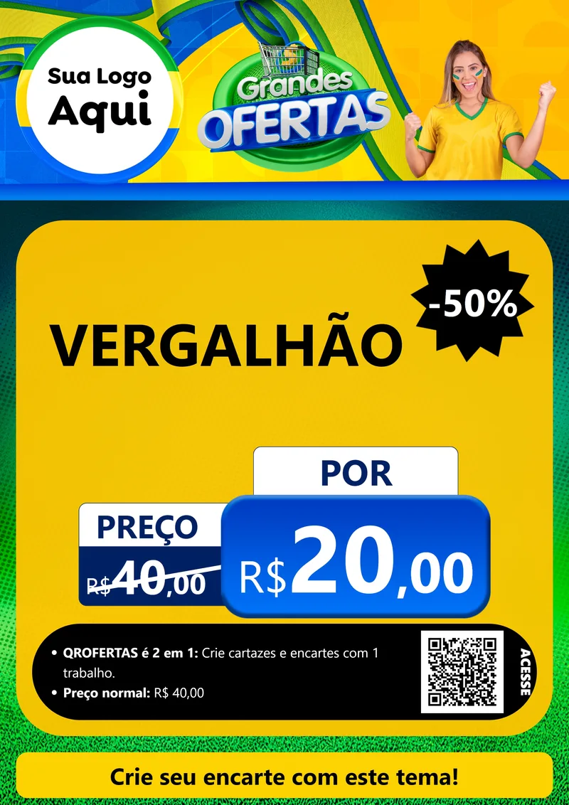 Modelo de Cartaz para Cartaz A4 Vertical com o tema Grandes Ofertas para Ferragens