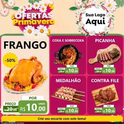 Modelo de Rede Social para Feed Facebook com o tema Ofertas de Primavera para Assados