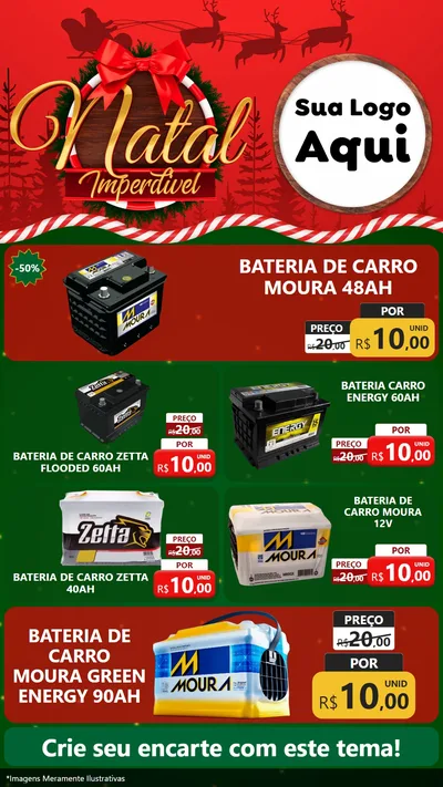 Modelo de TV para TV Vertical com o tema Natal Imperdível para Baterias Elétricas