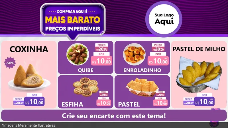 Modelo de TV para TV Horizontal com o tema Mais Barato para Salgadaria