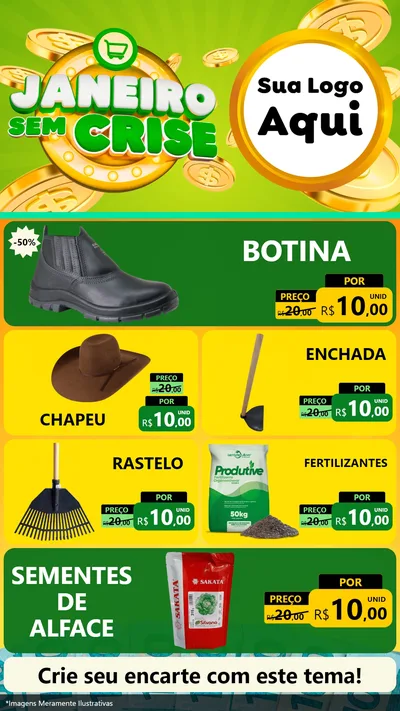 Modelo de TV para TV Vertical com o tema Janeiro Sem Crise para Agropecuária