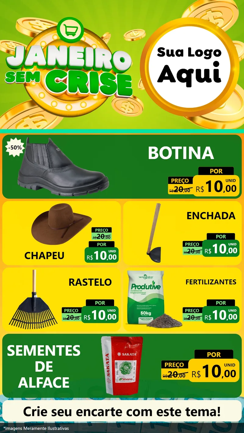 Modelo de TV para TV Vertical com o tema Janeiro Sem Crise para Agropecuária