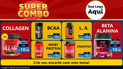 Modelo de TV para TV Horizontal com o tema Super Combo para Suplementos alimentares