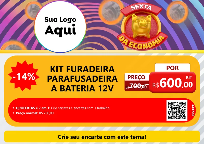 Modelo de Cartaz para Cartaz A4 Horizontal com o tema Sexta da Economia para Maquinas e Ferramentas