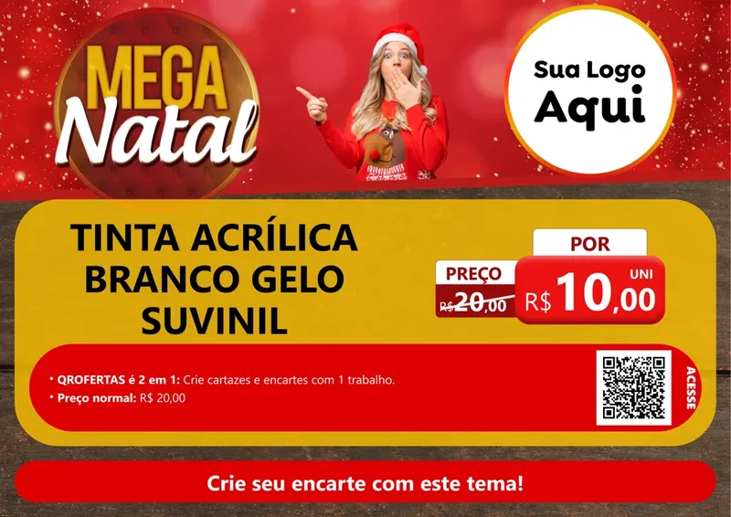 Modelo de Cartaz para Cartaz A4 Horizontal com o tema Mega Natal para Tintas e Ferramentas