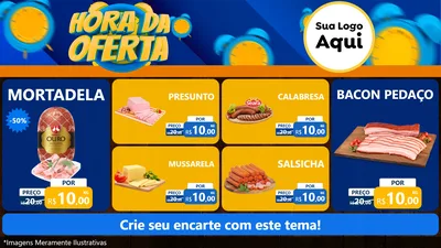 Modelo de TV para TV Horizontal com o tema Hora da Oferta para Frios e Laticínios