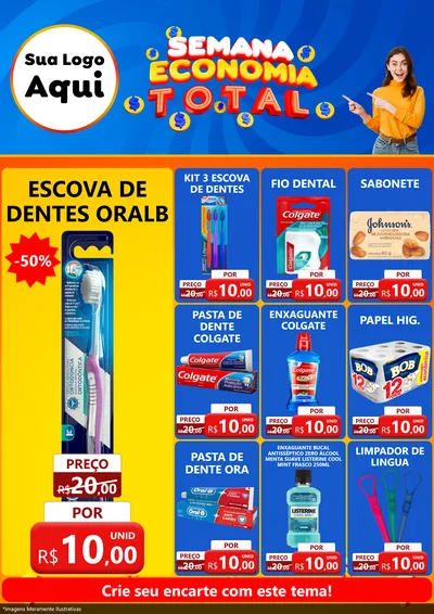Modelo de Encarte para Encarte A4 Vertical com o tema Semana Economia Total para Higiene Pessoal