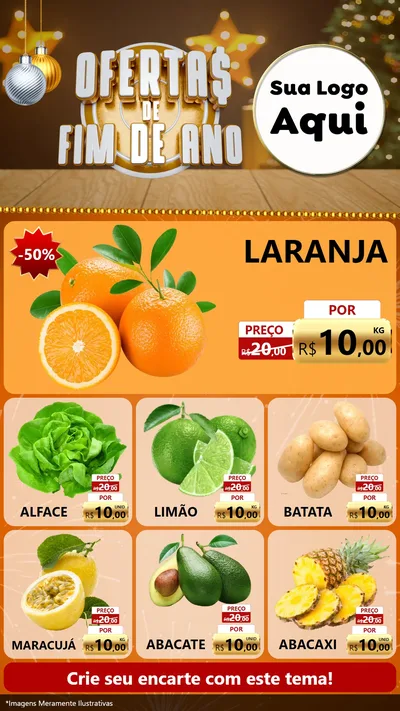 Modelo de Rede Social para Stories com o tema Ofertas de Fim de Ano para Hortifrúti