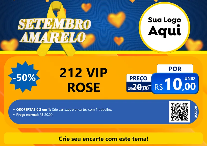 Modelo de Cartaz para Cartaz A4 Horizontal com o tema Setembro Amarelo para Perfumes