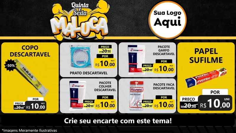 Modelo de TV para TV Horizontal com o tema Quinta e Sexta Maluca para Embalagens