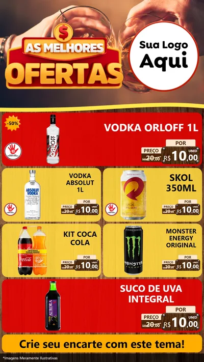 Modelo de TV para TV Vertical com o tema As Melhores Ofertas para Distribuidora de bebidas