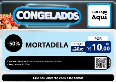 Modelo de Cartaz para Cartaz A4 Horizontal com o tema Congelados para Frios e Laticínios
