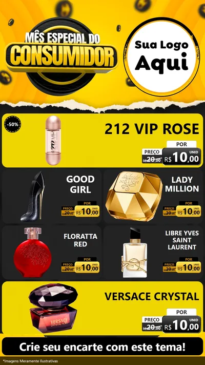 Modelo de TV para TV Vertical com o tema Mês Especial do Consumidor para Perfumes