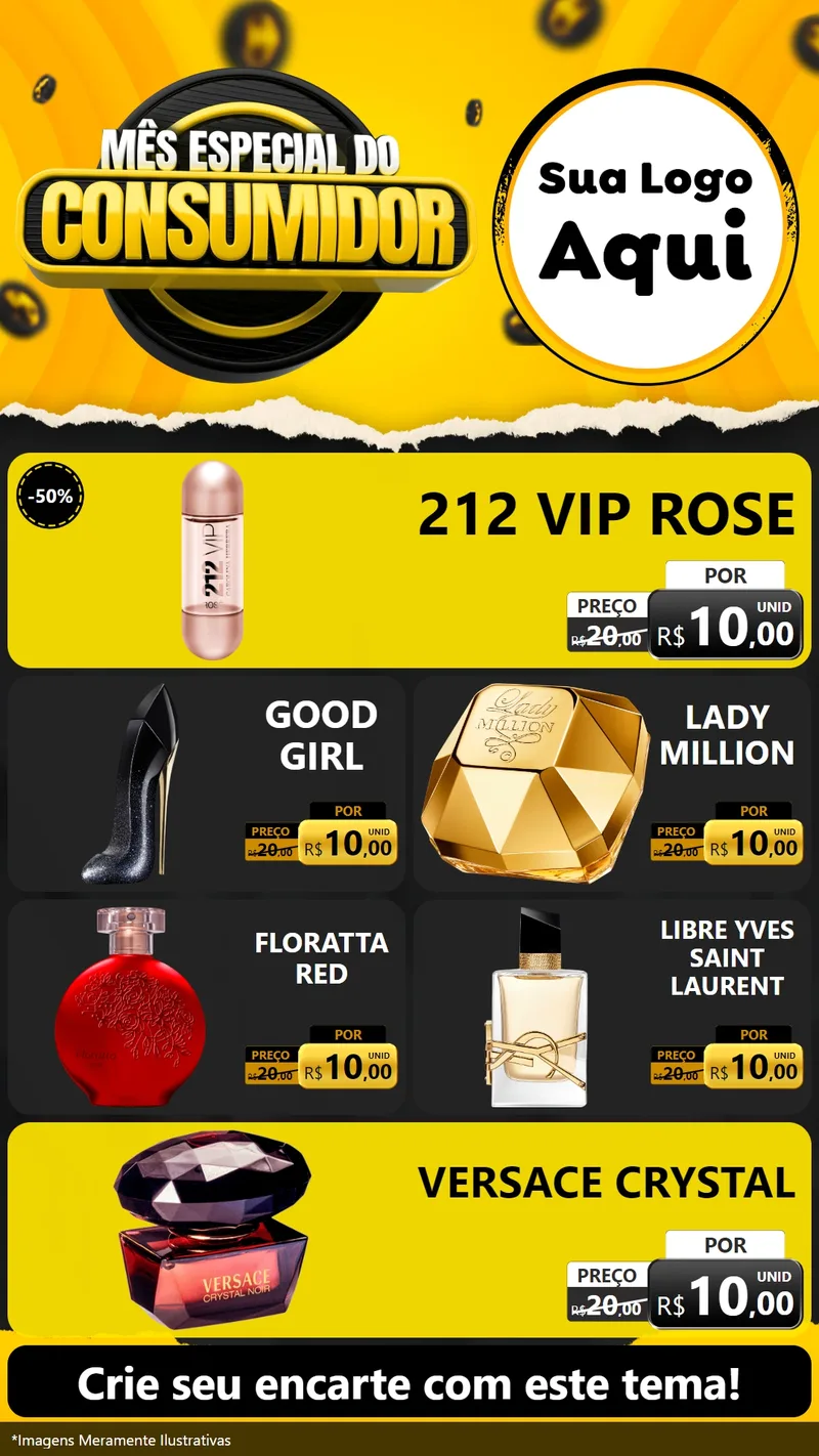 Modelo de TV para TV Vertical com o tema Mês Especial do Consumidor para Perfumes