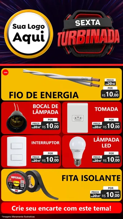 Modelo de TV para TV Vertical com o tema Sexta Turbinada para Materiais Elétricos