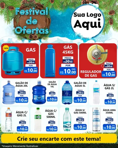Modelo de Rede Social para Feed Instagram com o tema Festival de Ofertas - Inverno para Água e gás