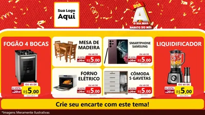 Modelo de TV para TV Horizontal com o tema Dia A o Dia Mais Barato do Mês para Móveis e Eletro