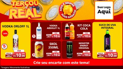 Modelo de TV para TV Horizontal com o tema Terçou do Real para Distribuidora de bebidas