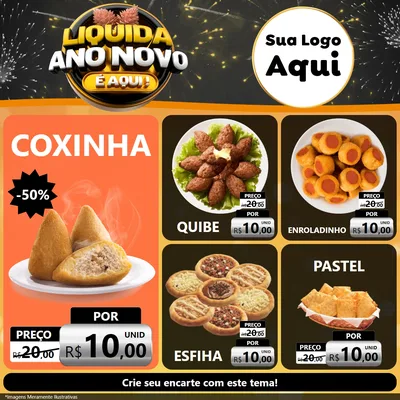 Modelo de Rede Social para Feed Facebook com o tema Liquida Ano Novo É Aqui! para Salgadaria