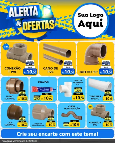 Modelo de Rede Social para Feed Instagram com o tema Alerta de Ofertas para Tubos e conexões