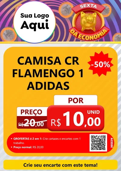 Modelo de Cartaz para Cartaz A4 Vertical com o tema Sexta da Economia para Roupas e acessórios