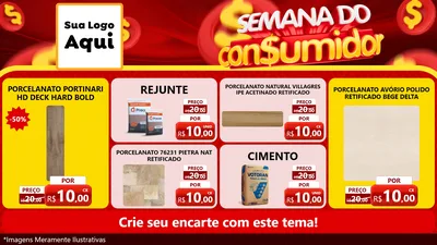 Modelo de TV para TV Horizontal com o tema Semana do Consumidor para Pisos e revestimentos