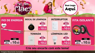 Modelo de TV para TV Horizontal com o tema Mês das Mães para Materiais Elétricos