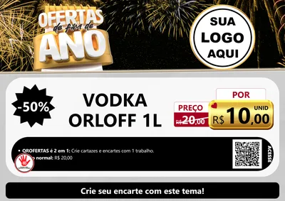 Modelo de Cartaz para Cartaz A4 Horizontal com o tema Ofertas de Fim de Ano para Distribuidora de bebidas