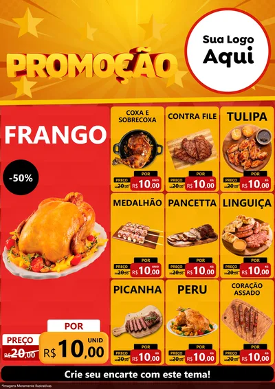 Modelo de Encarte para Encarte A4 Vertical com o tema Promoção para Assados