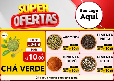 Modelo de Encarte para Encarte A4 Horizontal com o tema Super Ofertas para Produtos Naturais