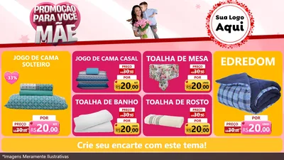 Modelo de TV para TV Horizontal com o tema Promoção Para Você Mãe para Cama, Mesa e Banho