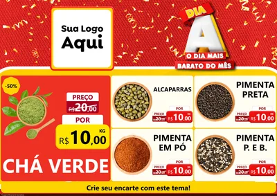 Modelo de Encarte para Encarte A4 Horizontal com o tema Dia A o Dia Mais Barato do Mês para Produtos Naturais