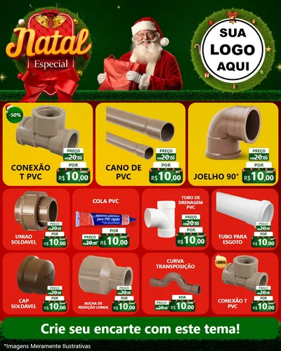 Modelo de Rede Social para Feed Instagram com o tema Natal Especial para Tubos e conexões