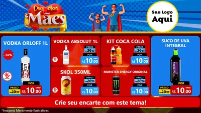 Modelo de TV para TV Horizontal com o tema Dia das Mães para Distribuidora de bebidas