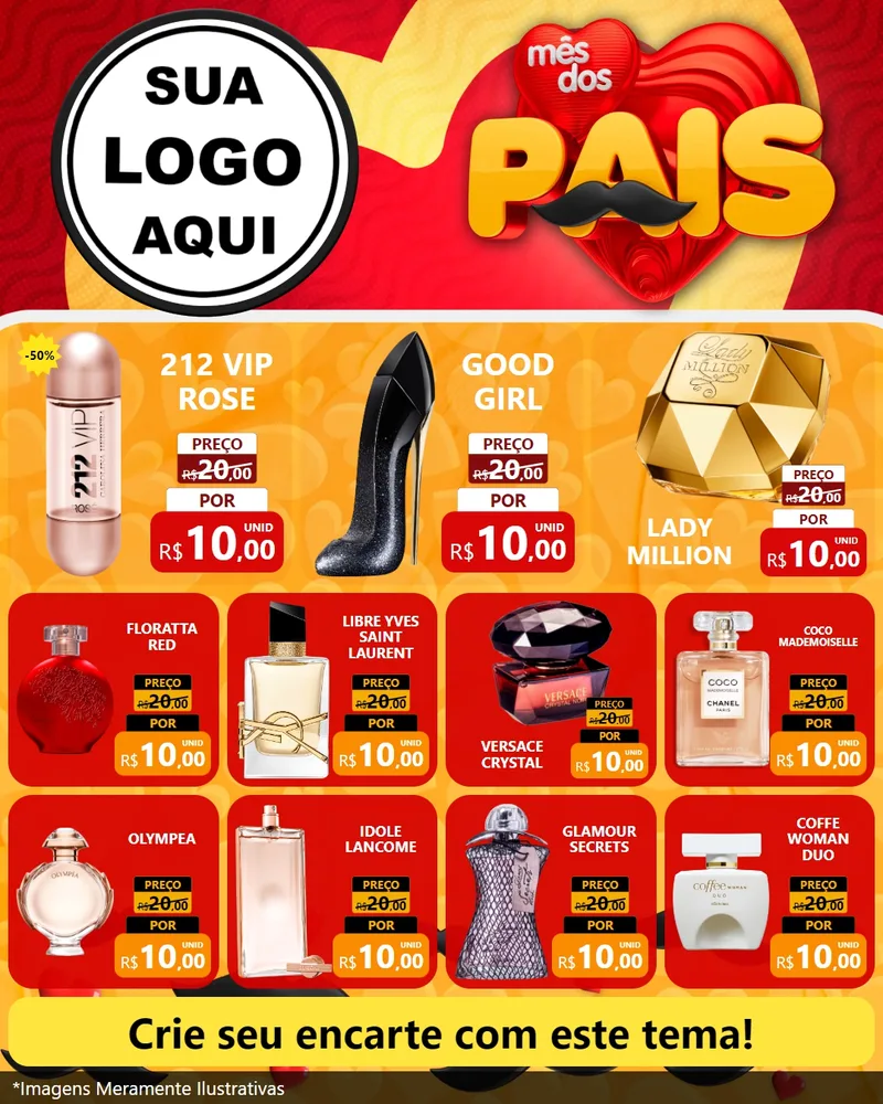 Modelo de Rede Social para Feed Instagram com o tema Mês Dos Pais para Perfumes