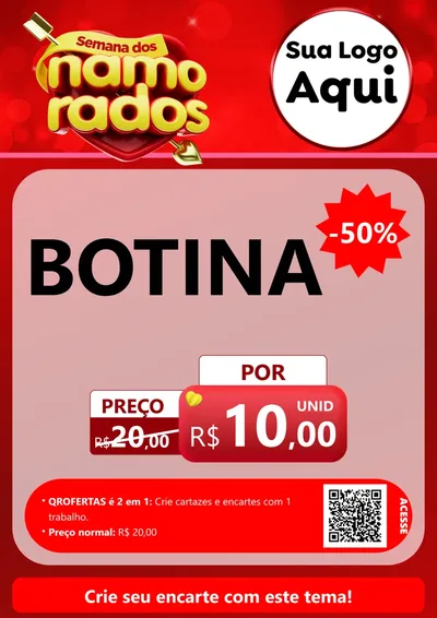 Modelo de Cartaz para Cartaz A4 Vertical com o tema Semana dos namorados para Agropecuária