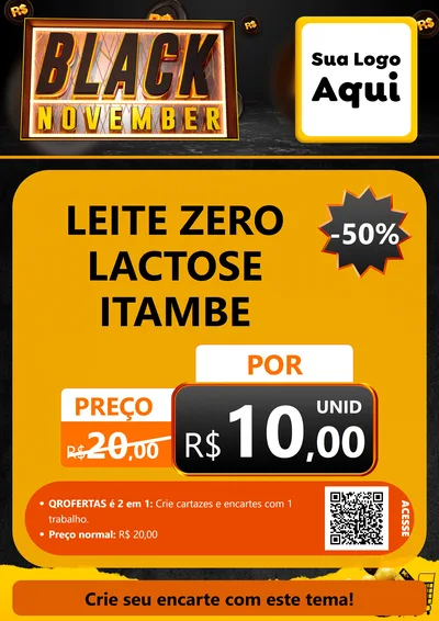 Modelo de Cartaz para Cartaz A4 Vertical com o tema Black November para Frios e Laticínios