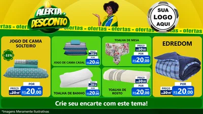 Modelo de TV para TV Horizontal com o tema Alerta de Desconto para Cama, Mesa e Banho