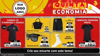 Modelo de TV para TV Horizontal com o tema Quinta da Economia para Roupas e acessórios