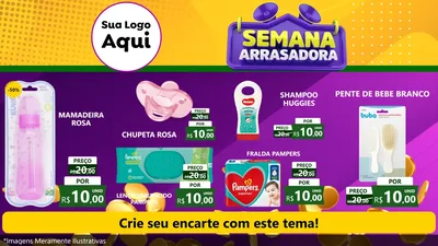 Modelo de TV para TV Horizontal com o tema Semana Arrasadora para Bebês