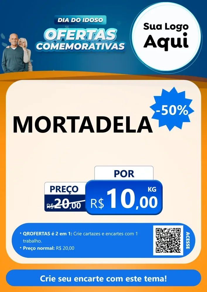 Modelo de Cartaz para Cartaz A4 Vertical com o tema Dia do Idoso para Frios e Laticínios