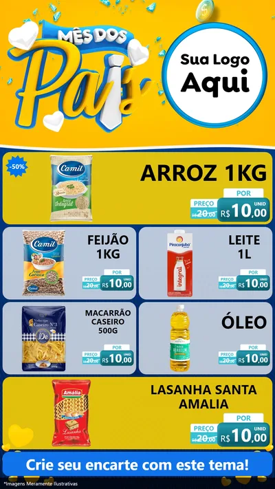 Modelo de TV para TV Vertical com o tema Mês dos Pais para Supermercado