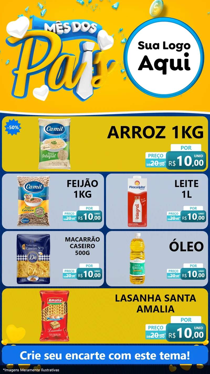 Modelo de TV para TV Vertical com o tema Mês dos Pais para Supermercado