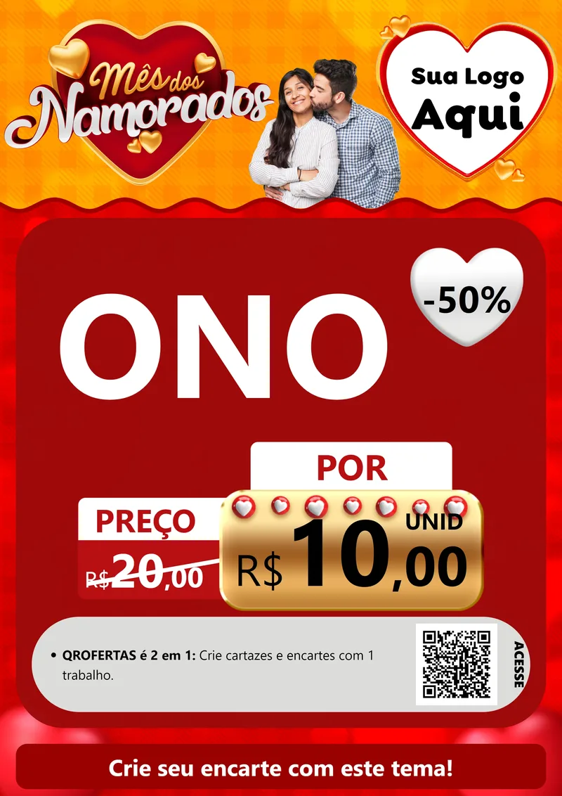 Modelo de Cartaz para Cartaz A4 Vertical com o tema Mês dos Namorados para Óticas